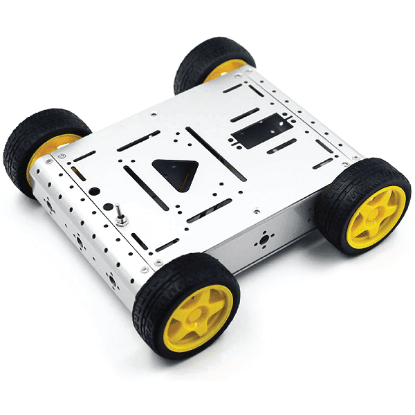 KIT CHASIS CARRO METALICO/ROBOT BATALLA + MOTORREDUCTORES NORMALES