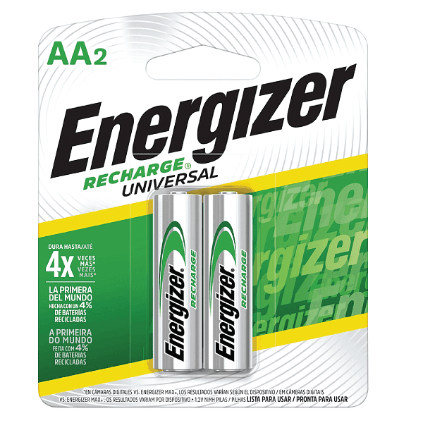 x2 PILA ENERGIZER RECARGABLE AA 1500mAh
