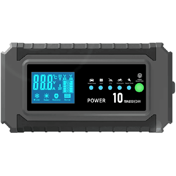 CARGADOR INTELIGENTE PARA BATERIAS DE MOTO/AUTOMOVIL MANTENIMIENTO/REPARACION DE PULSO