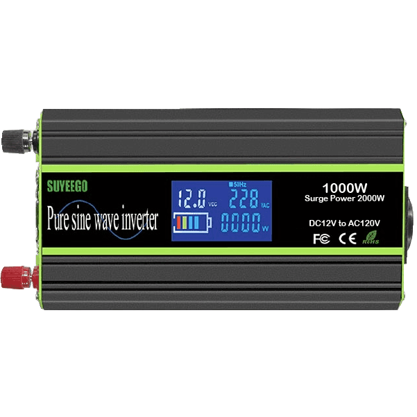 INVERSOR DE ONDA PURA 12VDC A 110VAC 1000W CONTINUOS/2000W PICO