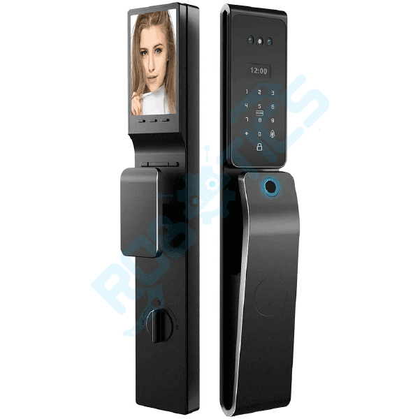 CERRADURA INTELIGENTE CON CAMARA, RECONOCIMIENTO FACIAL E INTERCOMUNICADOR WIFI TUYA H18-TY NEGRO